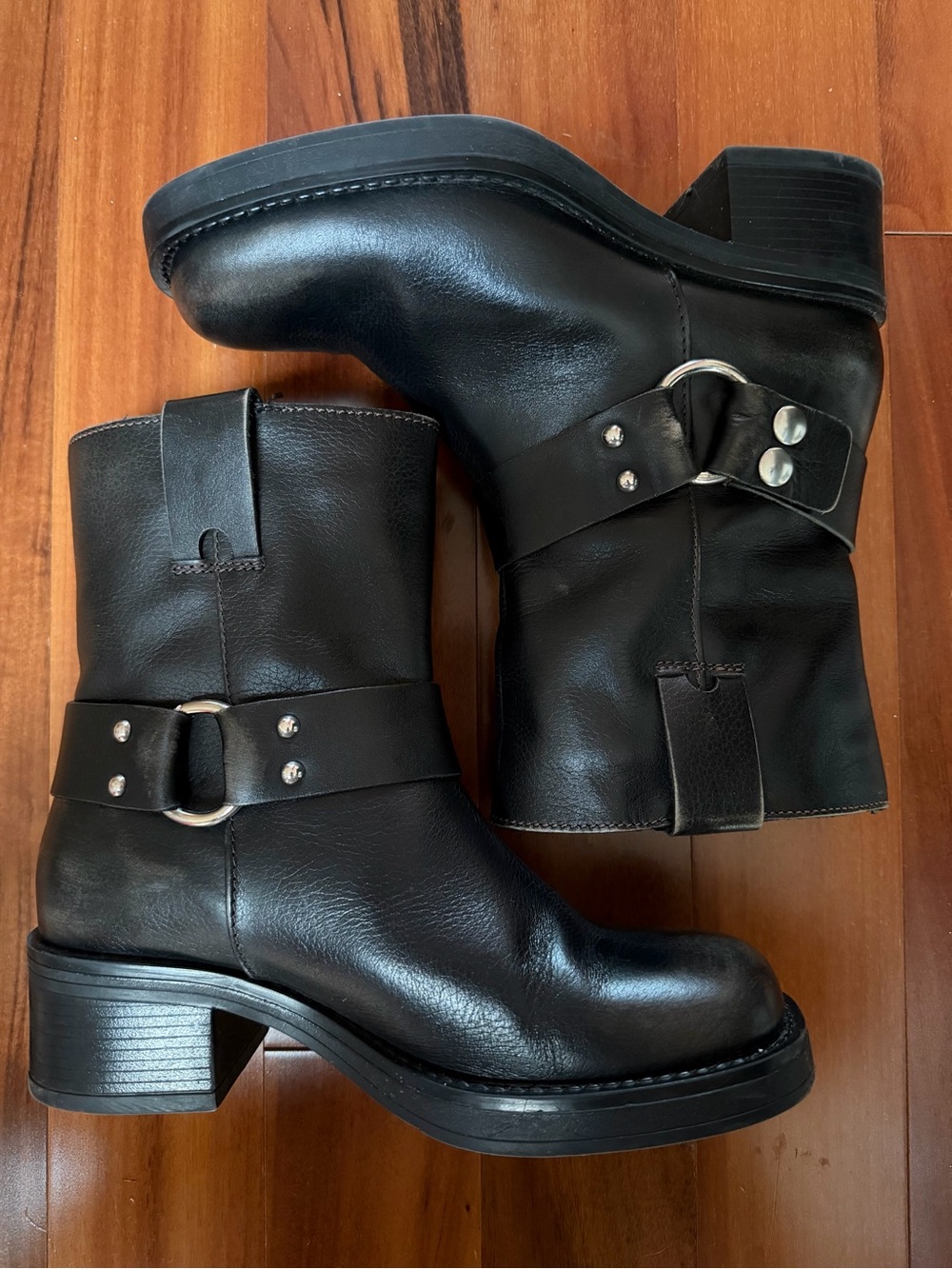Anthropologie Leather Moto Boots size 37, 7 (fits 38, 7.5) - Picture 5 of 8